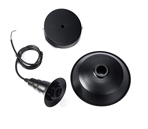 Industrial Pendant Light FadimiKoo E26 E27 Black Vintage Hanging Pendant Lights Retro Lamp Fixtures for Kitchen Home Lighting Decor 2 Pack - Image 4