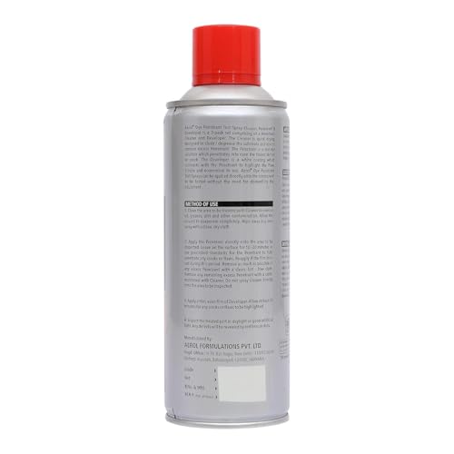 Aerol Dye Penetrant Test Spray | Visible Red Solvent Cleaner | Grade 9910 | (275g/400 ml) Quick Crack Detection | Non Corrosive | For Welding & Maintenance