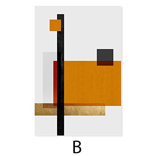 Affiche et impression salon moderne triptyque abstrait géométrique jaune 32x48 - 3