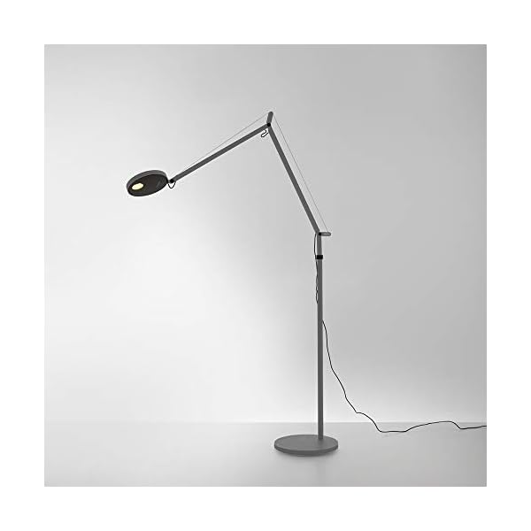 Artemide Demetra LED 9.2W 30K Dimmable Gray Floor Lamp with Floor Support - Image 3