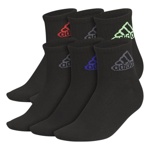 Image of adidas Unisex Kids Quarter Ankle Socks for Boys and Girls Youth (6-pack) Superlite Breathable and Lightweight Discontinued