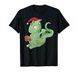 Lustiger Drache mit Geschenk und Weihnachtsmütze. Süßes Weihnachtsgeschenk für Kinder, Drachen-Liebhaber und Fantasy-Fans. Dieses Weihnachtsshirt vervollständigt Ihre Weihnachtskollektion, bestehend aus Lichterketten, Christbaumkugeln und Winterdekoration.