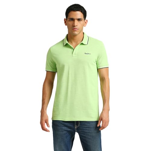 Image of Pepe Jeans Men's Cotton Regular Fit Polo T-Shirt