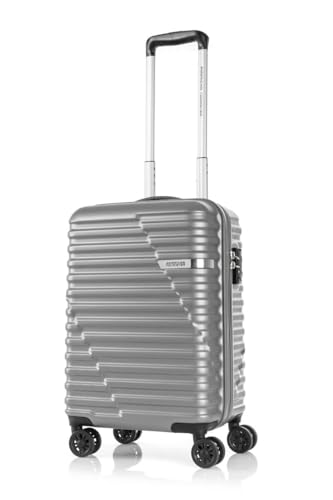 Image of American Tourister (Set of 3 Pc Small Medium and Large Polycarbonate Hardsided Cabin Checkin Strolly /Suitcase 8 Spinner Wheels Luggage (L.Silver)