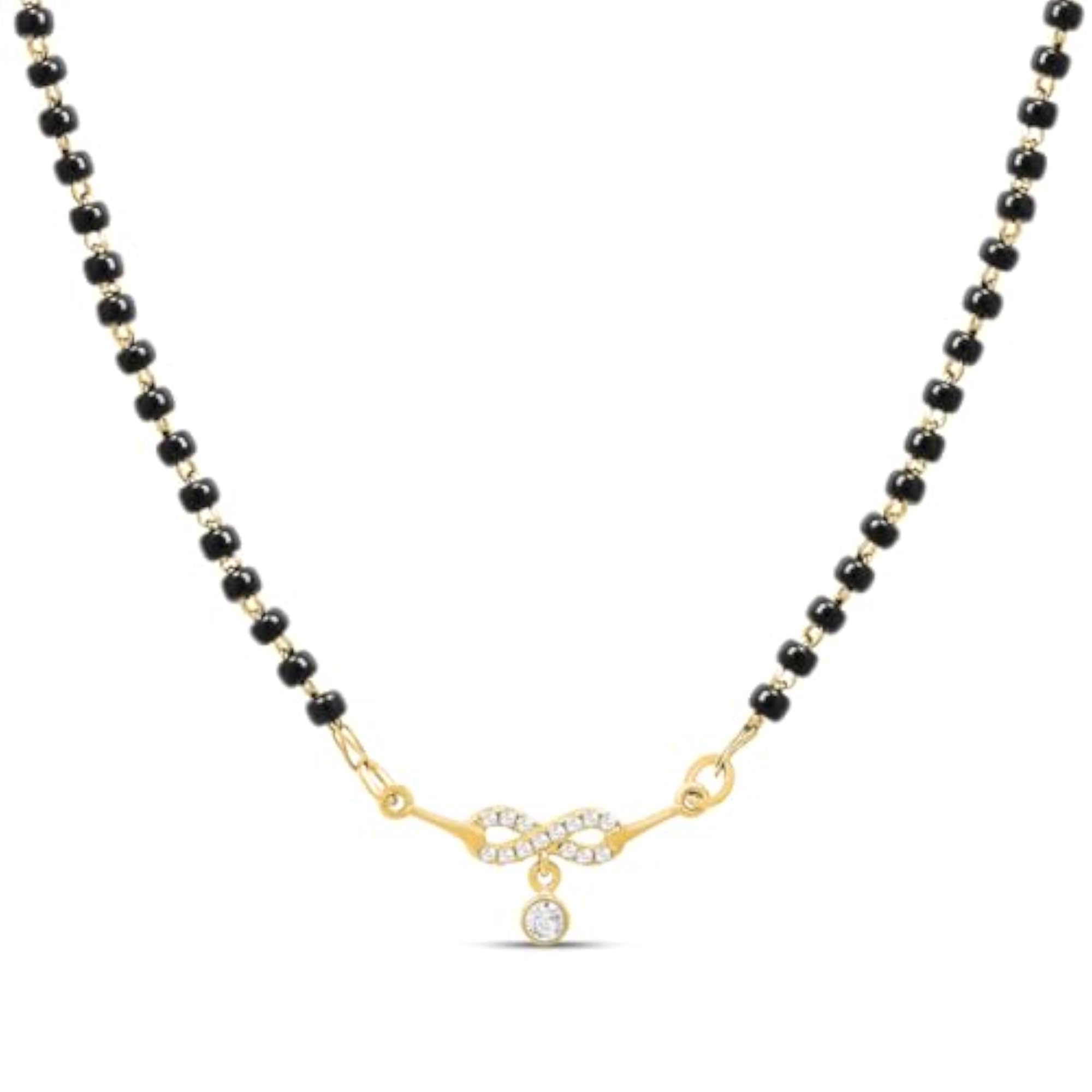 Women's 925 Sterling Silver Gold Plated Infinity Mangalsutra