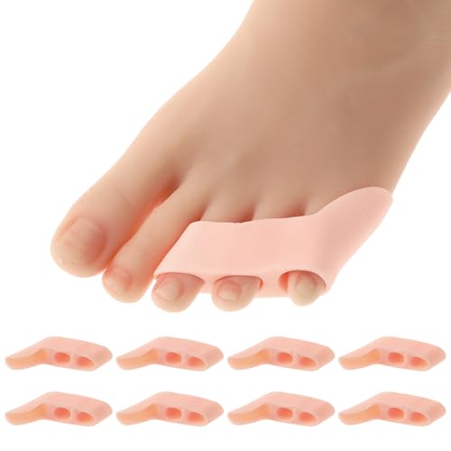 Image of 8 Pcs Pinky Toe Separator Bunion Corrector Toe Spacers Little Toe Protectors Pain Relief Cushions Soft Bunion Pads for Men Women Overlapping Toe Curled Pinky Toes Preventing Rubbing Relieve Pressure