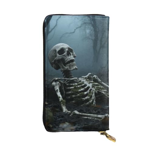 Portefeuille ultra fin homme femme avec porte-cartes de crédit et motif tête de mort
