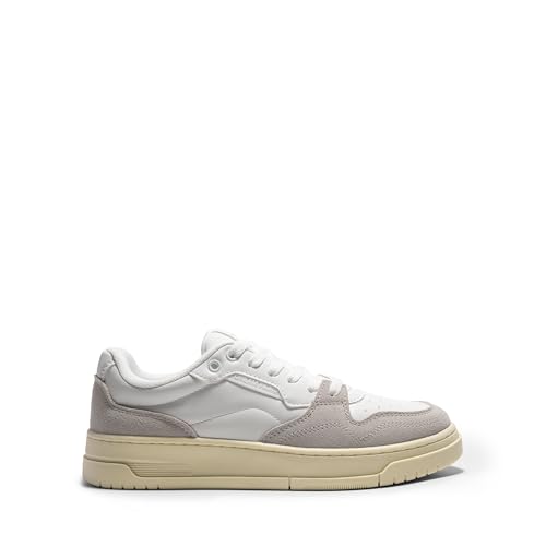 DREAM PAIRS DREAM PAIRS Women's Fashion Walking Skateboard Court Sneakers Comfortable Low Top Lace Up Non Slip Retro Vintage Casual Classic Athletic Shoes,Size 8.5,White/Grey,DWUMFN2505