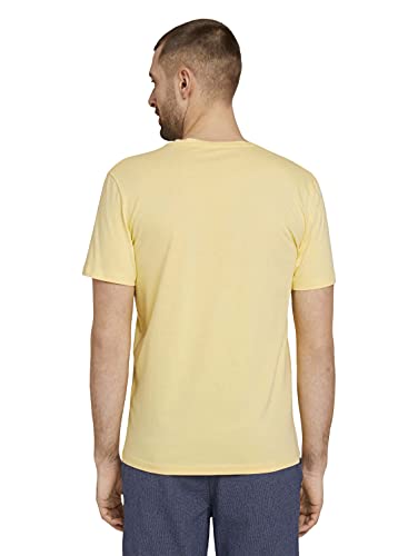 TOM TAILOR T-Shirt con Stampa, Uomo, Giallo (Pale