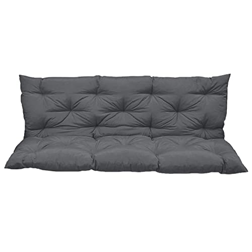 rlosqvee Outside Benches Cushion with Backrest, Thicken Waterproof Swing Cushions 2/3 Seater Replacement, Porch Swing Cushions Outdoor (Dark Grey, 40 x 48 inch)