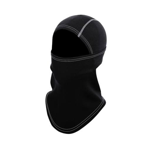 100% Merino Wool Balaclava Winter Warm Ski Mask for Men Women Cold Weather Gear (US Alpha One Size Black-Gray Line)