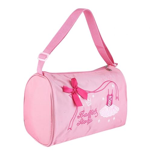 da Ballo per Ragazze, Rosa Cross Body Danza Bag con Ricamo, Grande Capacità Regolabile per...