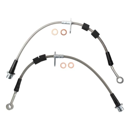 Image of TRQ Front Performance Brake Hose Set Compatible with 1996-2000 Honda Civic
