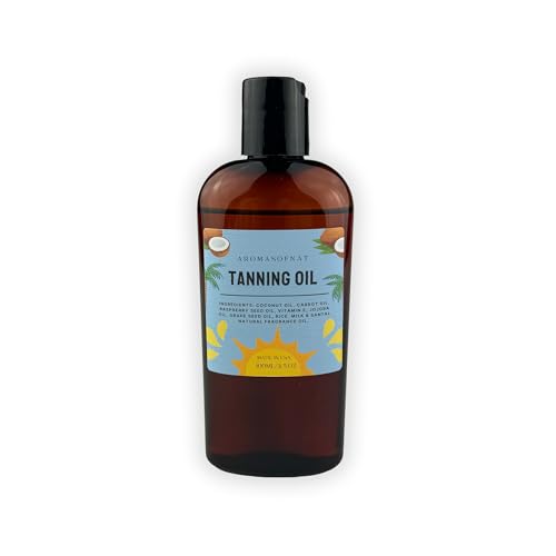 AROMASOFNAT Artisan Carrot Tanning Oil – Natural Tan Accelerator with Coconut, Raspberry & Jojoba Oils for that Golden Glow – All-Natural Sun Tanning Oil for Beach & Vacation