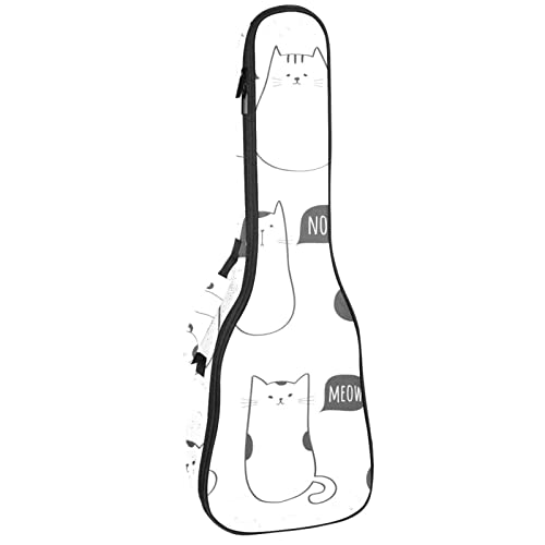 Sac de transport pour ukulélé blanc étanche orné d'un chaton porte-bonheur japonais