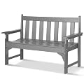 nalone Outdoor Bench, HDPE Patio Bench, Rot-Proof Porch Benches (Grey)