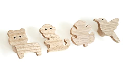 Crochet Mural Enfant en Bois Animaux Enfant Chambre Enfant Jungle Tigre Singe Monstera Feuille Colibri Forêt tropicale Déco Patère Portemanteau Portemanteau Style Scandi Idée Cadeau Cover