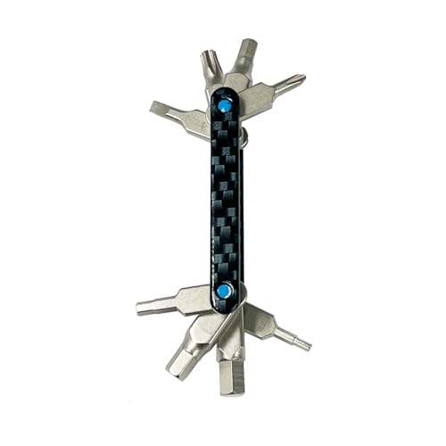 TDR Multi-Tool Compatible Bicycle Screwdriver 8 in 1 Hex 2 3 4 5 6mm T25 PH1 Flat Head Phillips Screwdriver Small 55x28x5mm 58g