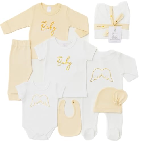 Image of Zenulove 8-Piece Baby Layette Set, Newborn Boy Clothes, Viscose Gender Neutral Baby Gift Sets, Newborn Clothes Girl