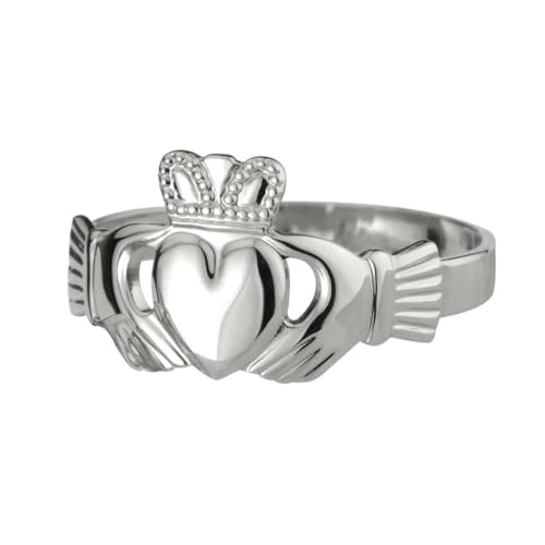 Biddy Murphy Irish Claddagh Ring For Men, 925 Sterling Silver Men's Traditional Celtic Masculine Claddagh Ring Imported Direct from Ireland