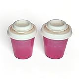 Fassungsvermögen: 56,7 g Tupperware Mini-Salz- und Pfefferstreuer, 57 ml, Rosa mit cremefarbenen Deckeln
