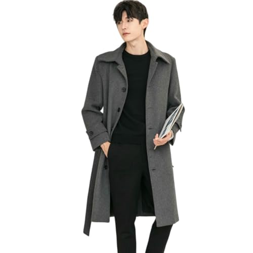Trench d'hiver coréen long double face coupe britannique gris XL