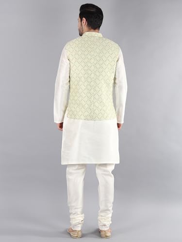 Image of Uri and MacKenzie Men's Silk Blend Kurta Pajama with Designer Ethnic Nehru Jacket /Modi Jacket