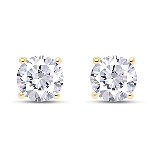 SAVEARTH DIAMONDS ���A�b�T�i�C�g�X�^�b�h�s�A�X 0.20�J���b�g 18K�S�[���h���b�L 925�X�^�[�����O�V���o�[ �v�b�V���o�b�N ���{���E���h�J�b�g �u�����A���gD�J���[ VVS1�N�����e�B ���A�b�T�i�C�g�_�C�������h�s�A�X ���f�B�[�X