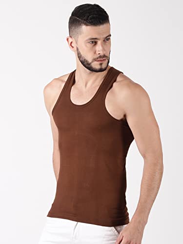 Image of Dollar Lehar Men Combed Cotton Round Neck Vest -Colour May Vary