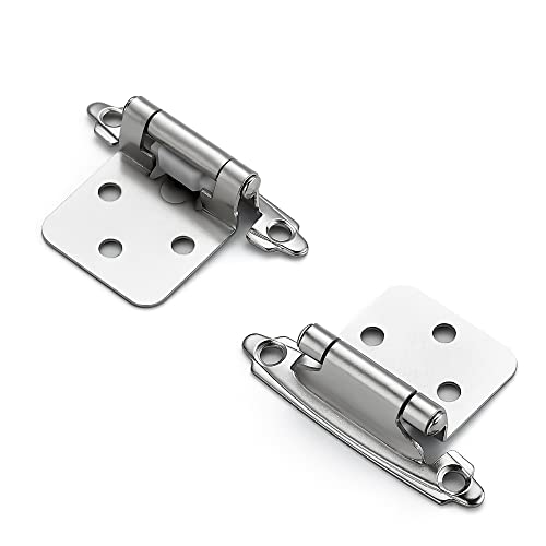Ravinte 30 Pack 15 Pairs 1/2 Inch Overlay Cabinet Hinges Polished Chrome Semi-Concealed Cupboard Hinges Face Frame Mount Cabinet Door Hinges Kitchen Cabinet Hinges Self Closing Cabinet Hinges #TOP7