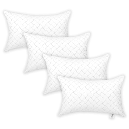 Image of Hotel Quality Pillows Set of 4, Ultra Soft Microfiber Bed Pillows 17x27 Inch, Fluffy No Lump Support, Breathable Hypoallergenic Machine Washable Bed Pillows