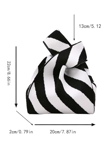 Image of Kawn Crochet Wrist Handbag for Women Wristlet Sleeve Knot Pouch Portable knitted breathable lightweight foldable Casual Small Purse Cute Tote Bag For Shopping, Dating, Travel
