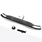 PM PERFORMOTOR 37x4 Inches Oval 2 Inches Receiver Stainless Steel Trailer Towing Tailgate Hitch Step Bar Chrome