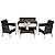 FDW Patio Furniture Set 4 Pieces Outdoor Rattan Chair Wicker Sofa Garden Conversation Bistro Sets for Yard (Brown)
