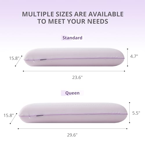 Image of EGOHOME Cooling Gel Memory Foam Pillow - Reversible Cooling Cover, Neck Support for Side, Back and Stomach Sleepers, Removable & Machine Washable, All-Season Comfort, Queen Size, Purple