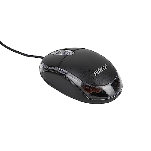 Ranz 3D Optical Wired Mouse for Laptop, Computer & Desktop (Black Pack of 50)
