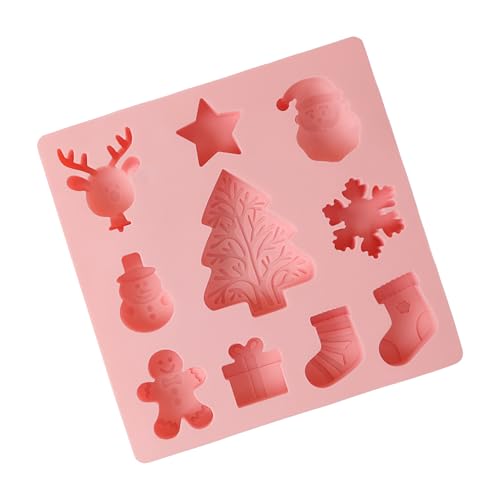 Moldes Para Caramelos Navideños,10 Cavidades Molde De Silicona Para Fudge - Horneado Festivo | Para Amantes De Postres, Fiestas Y Principiantes En Cocina