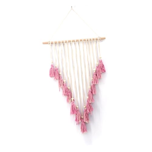 Tapiz de macramé bohemio HAWILLOSCH en algodón con flecos para sala o dormitorio