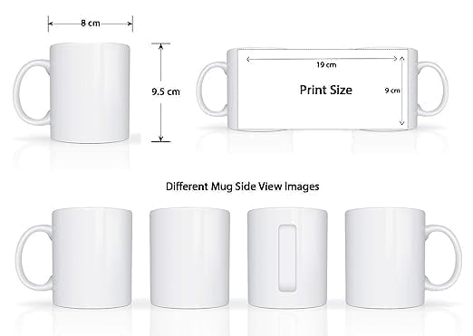 Image of Cricket Theme Ceramic Coffee Mug, MS Dhoni and Virat Kohli Fan Art Print (Sports Lover) (Hardik-2, Large)