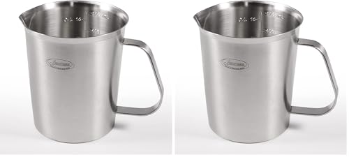 Image of Newness Stainless Steel Measuring Cup, Metal Measuring Cup with Handle (Upgraded, 3 Marking Including Cup /ML /Ounce Scale), 16 Ounces (0.5 Liter, 2 Cup) (Pack of 2)