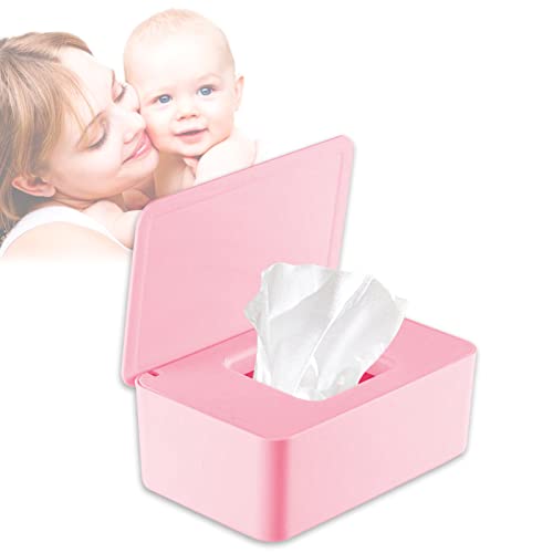 LAPONO Caja Para Toallitas HúMedas Caja Toallitas Bebe Dispensador De Toallitas Mojado Para Papel De Seda Seco Y HúMedo Soporte Para Servilletas Toallitas HúMedas Con Tapa Para El Hogar (Rosa) Cover