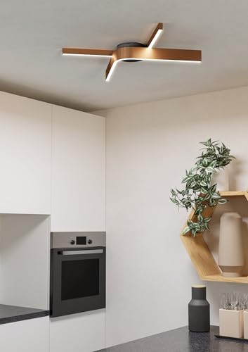 Plafonnier LED dimmable connecté Alexa et Matter finition bronze