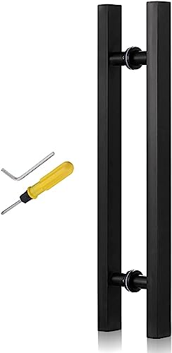 Poignée de porte moderne double face noire pour vitrage coulissant - 2