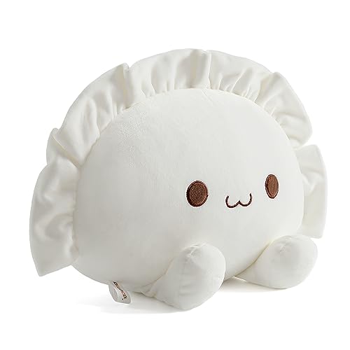 Image of Ditucu Cute Dumpling Plush Pillow Funny Food Soup Stuffed Animal Plushies Toys Soft Hugging Gifts for Kids White 14 inch