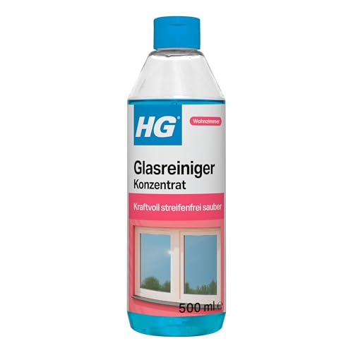 HG Fensterreiniger, professionelles Konzentrat, streifenfreier Glanz – 500 ml