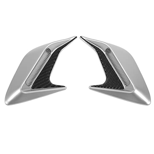Hood Side Air Vent Trim, Self Adhesive Weatherproof Side Air Flow Sticker Anti Rust 2Pcs For Car Modification (Silver) #TOP6