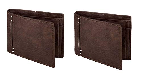 Image of USL PU Leather Wallet Combo for Men Pack of 2 (Brown & Brown)