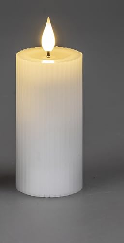 formano LED-Wachskerze Kerze Streifen weiss 5x8cm inklusive Kerze mit...