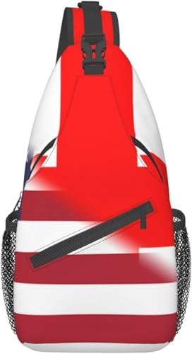 Mochila cruzada unisex con banderas de EE.UU. y Georgia