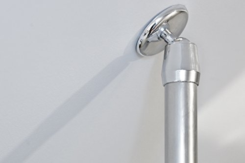 Soporte de pared inclinado ø27 mm cortina de baño barra slant pared adaptador edge bar plata brillante adaptador para esquina la barra de plata